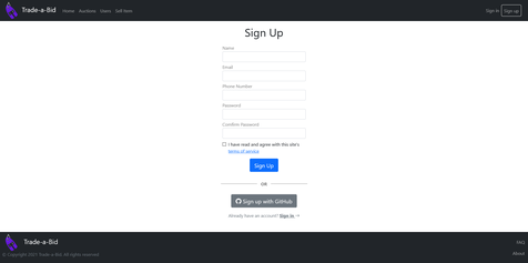 Sign-Up page