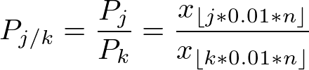 Ratio Percentile j/k formula