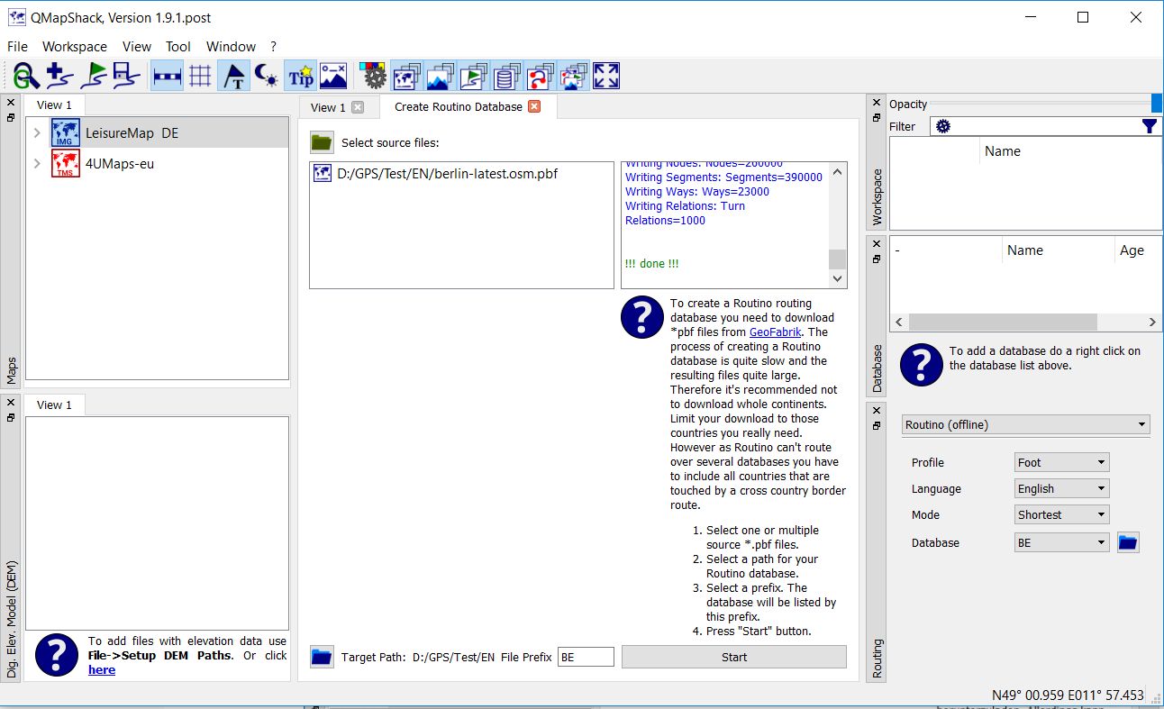 Create Routino database