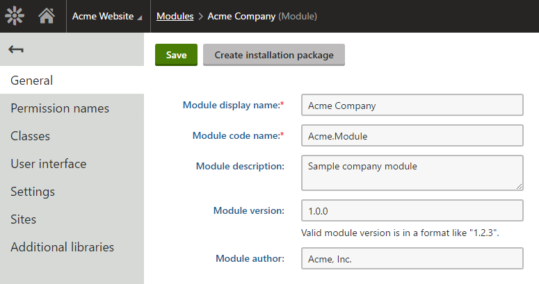 Kentico Module Administration