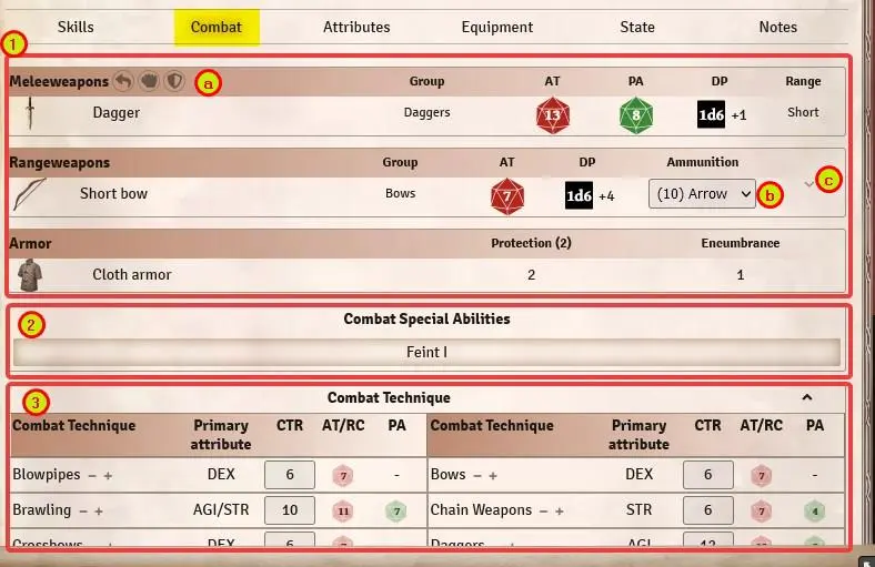 charsheet combat