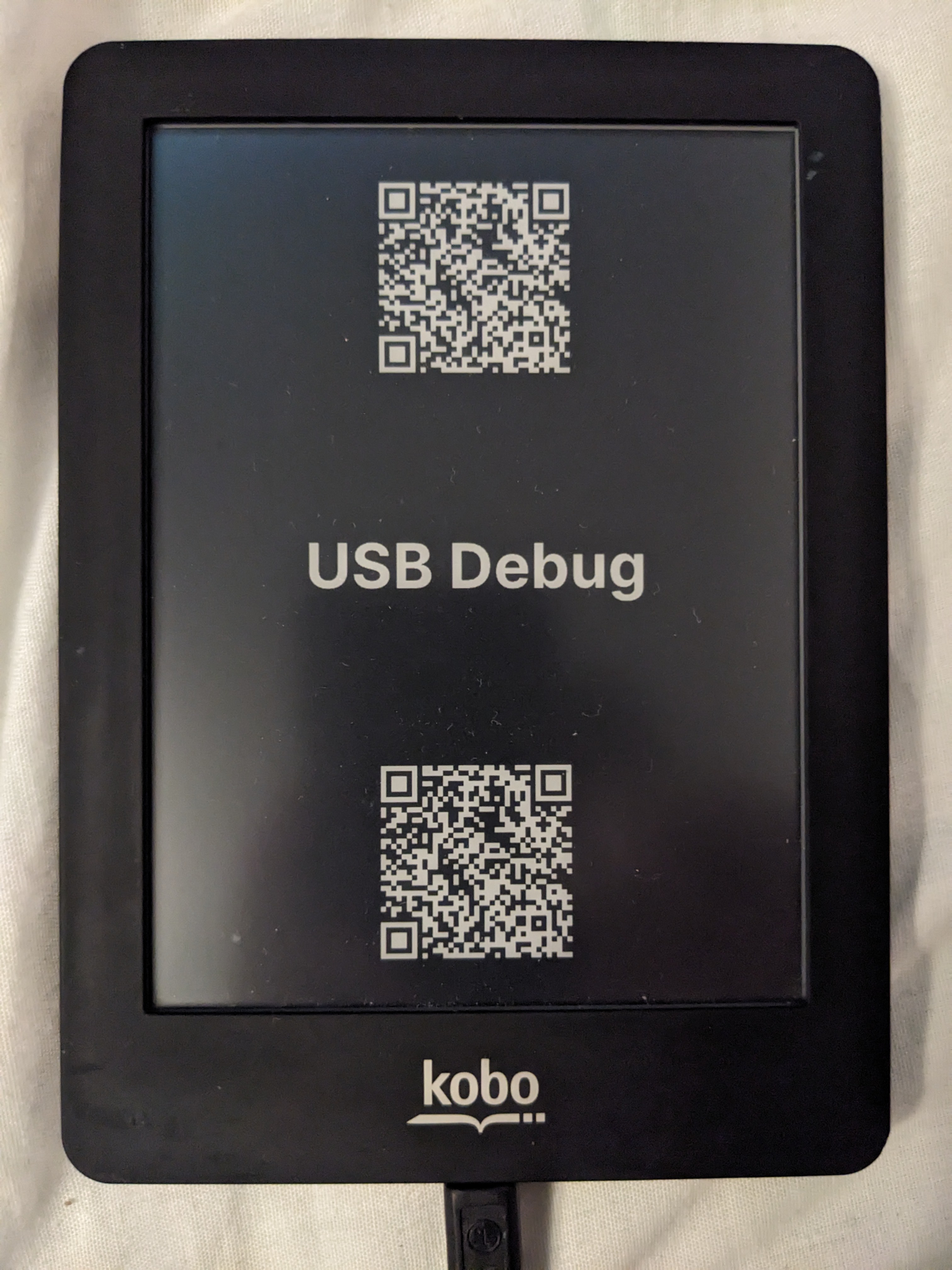 Kobo Glo in Boot-time USB debug mode