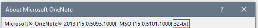 OneNote 2013 bitness