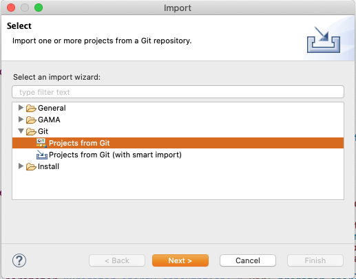 Import git project - Next