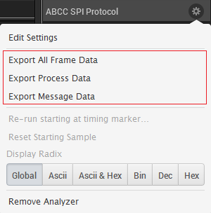 Export options