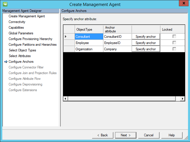 Configure Anchors for FlatFile PowerShell Connector