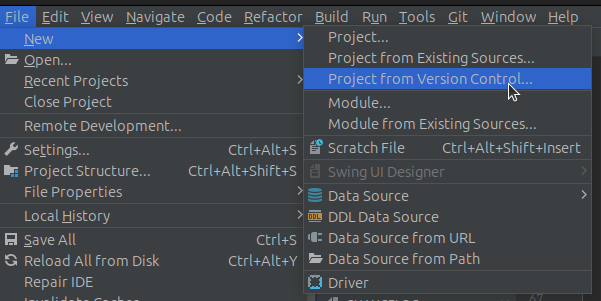 Screenshot 1: IntelliJ Project from Version Control