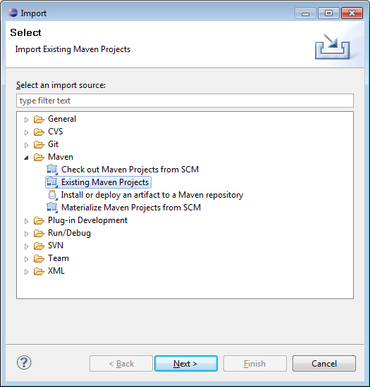 Import Existing Maven Project