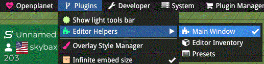 Editor Helpers in the Plugins Menu