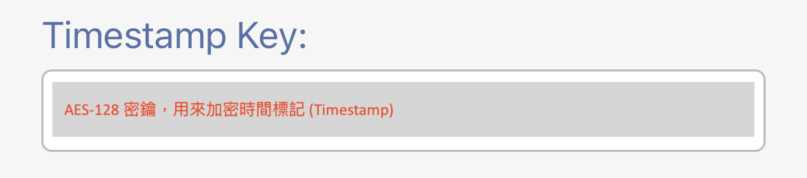 AES key of the timestamp